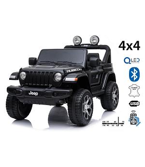 JEEP RUBICÓN 12V, 4 MOTORES DE 12V, MP3, NEGRO, 1 PLAZA -  INDA247-BNRUBICONBLACK